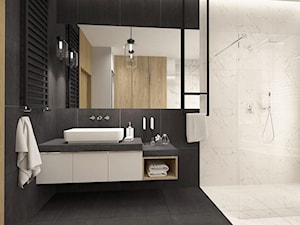 PROJEKT DOMU W SŁUPNIE- ŁAZIENKA 3 - Średnia bez okna z marmurową podłogą z punktowym oświetleniem łazienka, styl skandynawski - zdjęcie od MOTIF