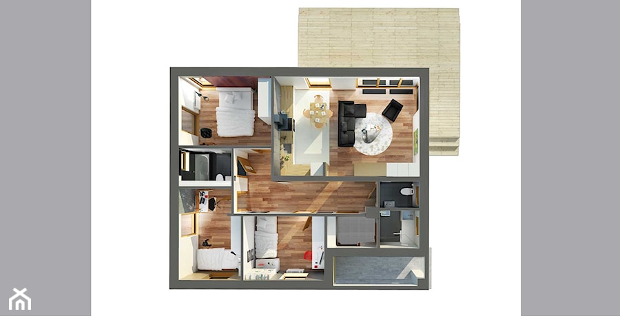 Dom jednorodzinny - widok z góry - zdjęcie od MAQ Studio | Architektura + Wnętrza