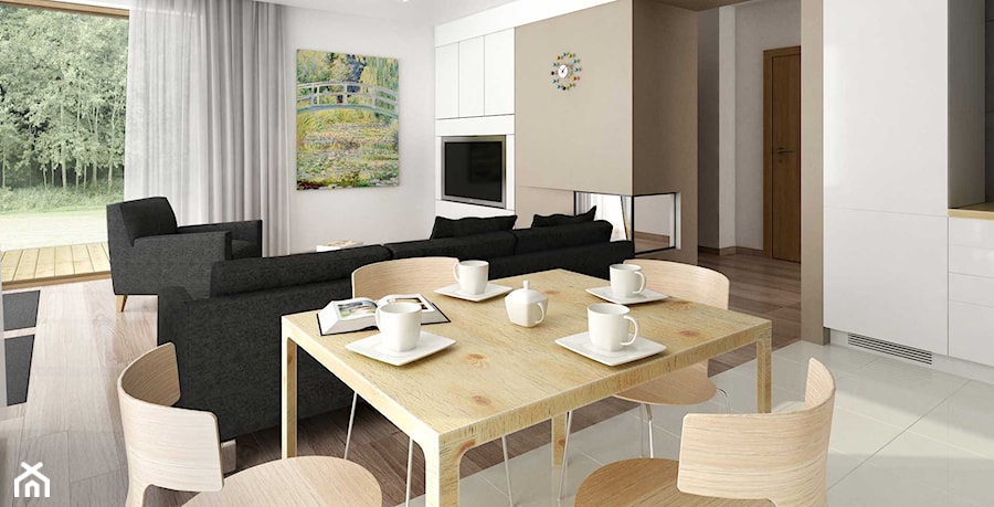 Dom jednorodzinny - salon - zdjęcie od MAQ Studio | Architektura + Wnętrza