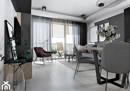 Szare mieszkanie - Salon, styl nowoczesny - zdjęcie od Agnieszka Gwozdowska Design Studio