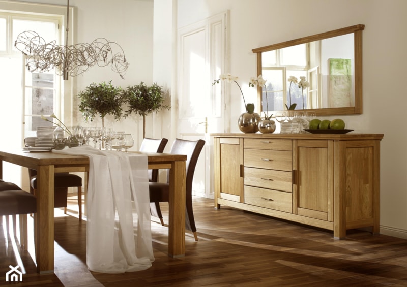 DEKORT - Duża biała jadalnia jako osobne pomieszczenie, styl tradycyjny - zdjęcie od Dancohome - Homebook