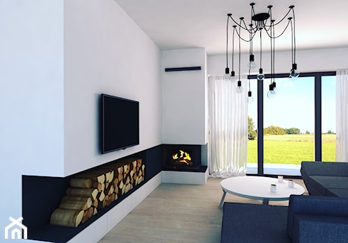 Kominek w salonie - zdjęcie od Modern House Studio Architektury
