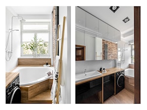 ALEJE UJAZDOWSKIE - Średnia z pralką / suszarką z lustrem z punktowym oświetleniem łazienka z oknem - zdjęcie od Bogaczewicz Architecture Studio