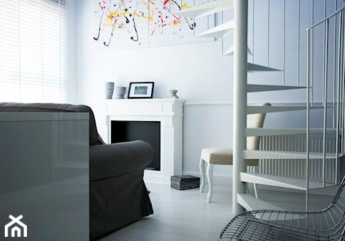 29 m2 - Mały szary salon, styl nowoczesny - zdjęcie od Bogaczewicz Architecture Studio