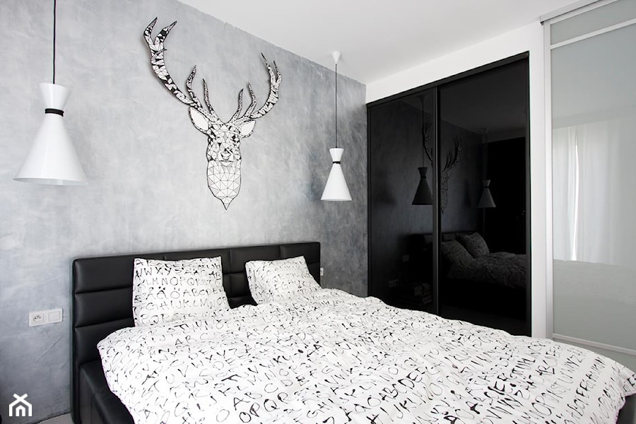 DEER - Mała szara sypialnia, styl nowoczesny - zdjęcie od Bogaczewicz Architecture Studio