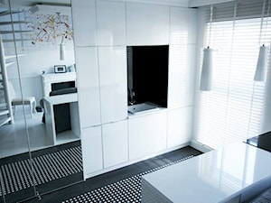 29 m2 - Mała otwarta z salonem kuchnia jednorzędowa z wyspą lub półwyspem, styl nowoczesny - zdjęcie od Bogaczewicz Architecture Studio