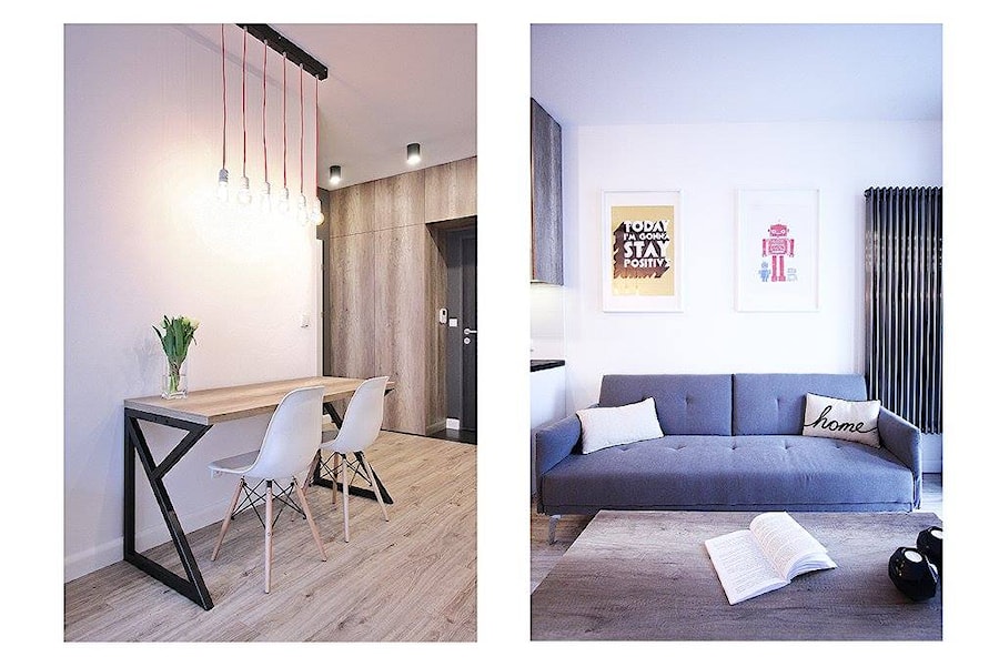 mieszkanie na wynajem - Średni biały salon, styl nowoczesny - zdjęcie od Bogaczewicz Architecture Studio