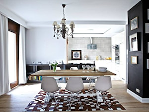 WILANÓW 70M2 - Duża czarna szara jadalnia w kuchni, styl nowoczesny - zdjęcie od Bogaczewicz Architecture Studio