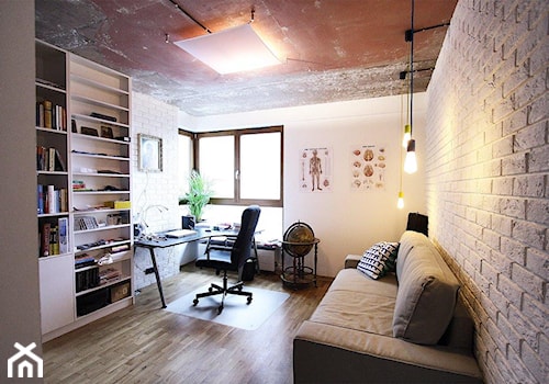 RADOSŁAWA - Duże z sofą białe biuro, styl nowoczesny - zdjęcie od Bogaczewicz Architecture Studio