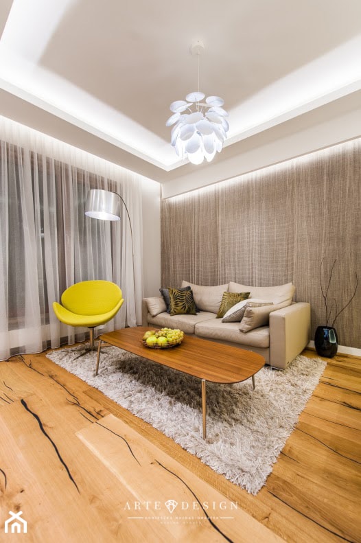 Mieszkanie Nowe Orłowo - Mały beżowy salon, styl nowoczesny - zdjęcie od Arte Dizain