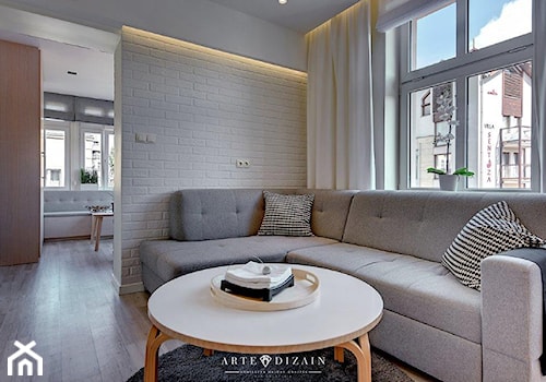 Mieszkanie na wynajem - Sopot - Średni biały salon, styl nowoczesny - zdjęcie od Arte Dizain