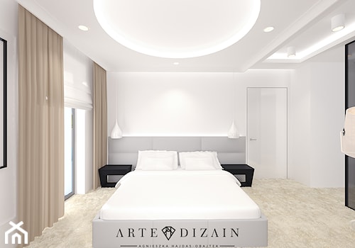 Dom w Gdyni - Duża biała sypialnia - zdjęcie od Arte Dizain