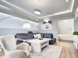 Apartament w Gdyni - Średni biały szary salon, styl nowoczesny - zdjęcie od Arte Dizain