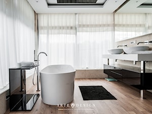Łazienka Gdańsk - Średnia jako pokój kąpielowy z dwoma umywalkami łazienka, styl nowoczesny - zdjęcie od Arte Dizain