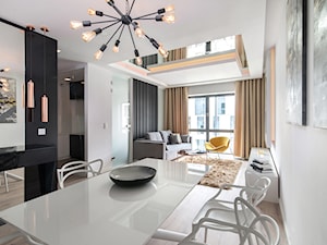 Apartament w Baltiq Plaza - Duża biała jadalnia w salonie, styl nowoczesny - zdjęcie od Arte Dizain