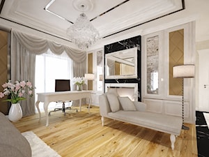 Mieszkanie Gdynia Nowe Orłowo - Duże w osobnym pomieszczeniu z sofą biuro - zdjęcie od Arte Dizain