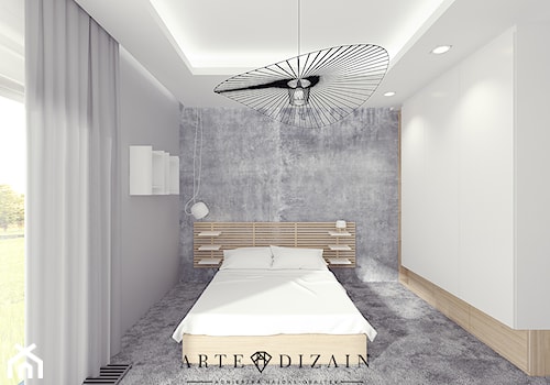 Dom w Gdyni - Średnia szara sypialnia - zdjęcie od Arte Dizain
