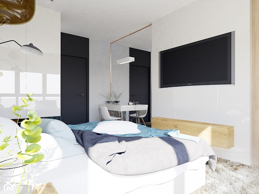Mieszkanie Silva Gdynia - Średnia biała sypialnia - zdjęcie od Arte Dizain