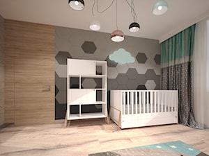 Dom w Gdańsku Ujeścisku - Średni szary pokój dziecka dla niemowlaka dla chłopca dla dziewczynki - zdjęcie od Arte Dizain