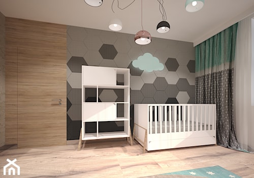 Dom w Gdańsku Ujeścisku - Średni szary pokój dziecka dla niemowlaka dla chłopca dla dziewczynki - zdjęcie od Arte Dizain