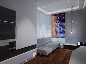 Mieszkanie w Brodnicy - Średni biały szary salon z kuchnią - zdjęcie od Arte Dizain