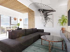 Mieszkanie Silva Gdynia - Mały szary salon z jadalnią - zdjęcie od Arte Dizain