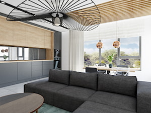 Mieszkanie Silva Gdynia - Średni biały salon z kuchnią z jadalnią - zdjęcie od Arte Dizain