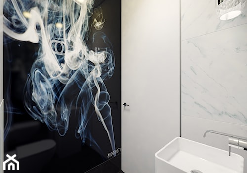 Projekt apartamentu w Gdyni - Ze szkłem na ścianie łazienka, styl nowoczesny - zdjęcie od Arte Dizain