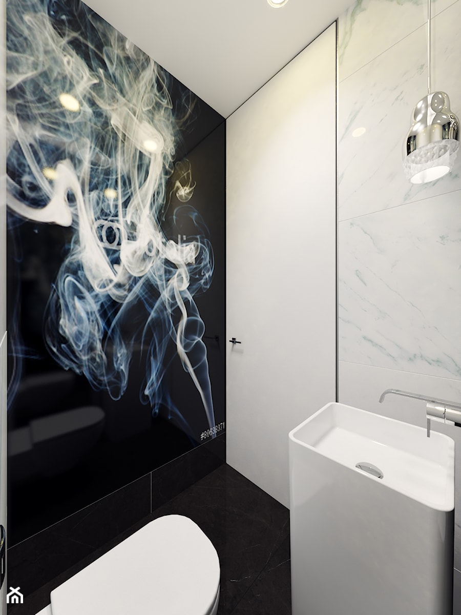 Projekt apartamentu w Gdyni - Ze szkłem na ścianie łazienka, styl nowoczesny - zdjęcie od Arte Dizain