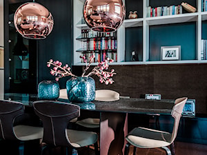 Nastrój i elegancja - Średnia brązowa jadalnia w salonie, styl glamour - zdjęcie od Arte Dizain