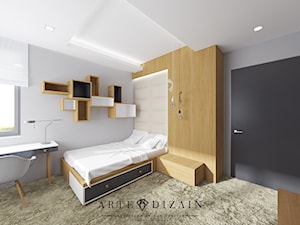 Dom w Gdyni - Średnia szara z biurkiem sypialnia - zdjęcie od Arte Dizain