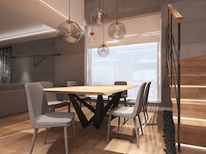 Dom w Rypinie - Mała beżowa jadalnia w salonie - zdjęcie od Arte Dizain