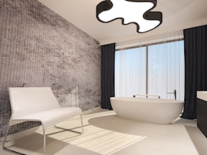 Dom w Sztumie - Duża jako pokój kąpielowy łazienka z oknem - zdjęcie od Arte Dizain