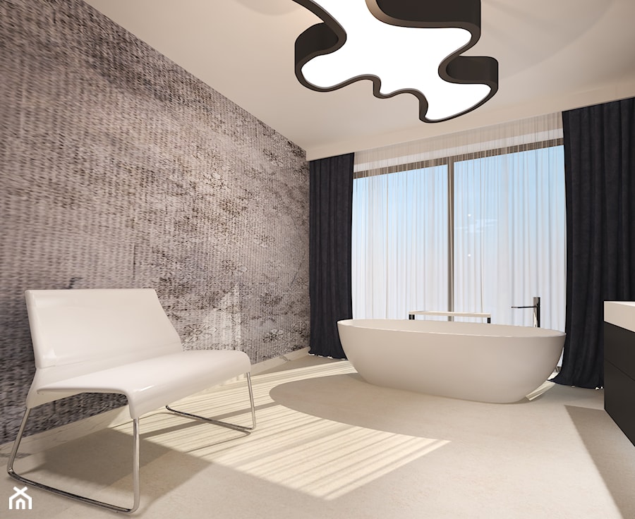 Dom w Sztumie - Duża jako pokój kąpielowy łazienka z oknem - zdjęcie od Arte Dizain