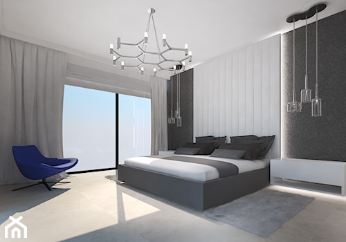 Dom w Sztumie - Średnia czarna szara sypialnia - zdjęcie od Arte Dizain