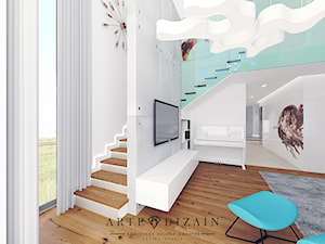 Dom w Gdyni - Mały biały salon - zdjęcie od Arte Dizain
