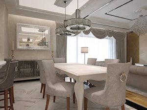 Mieszkanie Gdynia Nowe Orłowo - Średnia beżowa jadalnia w salonie - zdjęcie od Arte Dizain