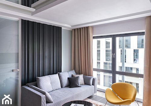 Apartament w Baltiq Plaza - Średni czarny szary salon, styl nowoczesny - zdjęcie od Arte Dizain