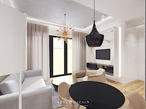 Wizualizacja mieszkania w Orłowie - Średni beżowy salon, styl nowoczesny - zdjęcie od Arte Dizain