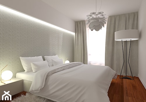 Mieszkanie w Gdyni Małym Kacku - Mała biała sypialnia - zdjęcie od Arte Dizain
