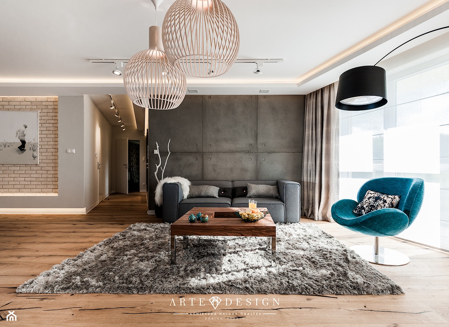 Mieszkanie w Gdańsku - Średni szary salon, styl nowoczesny - zdjęcie od Arte Dizain - Homebook