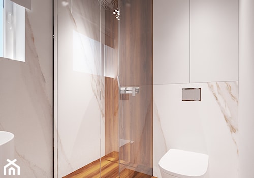 Dom w Murowańcu - Mała z punktowym oświetleniem łazienka z oknem - zdjęcie od Arte Dizain