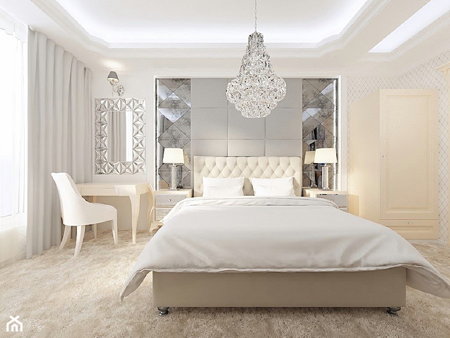 Mieszkanie Gdynia Nowe Orłowo - Średnia biała sypialnia - zdjęcie od Arte Dizain