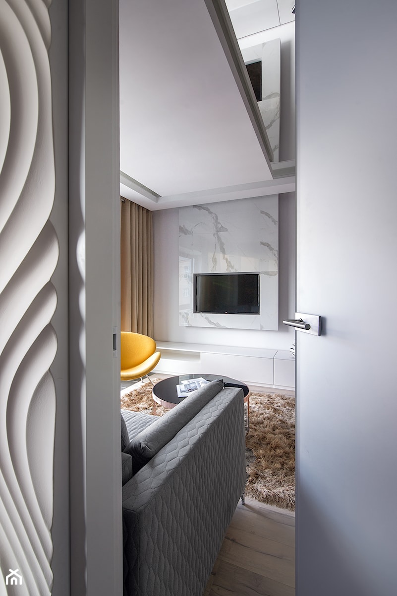 Apartament w Baltiq Plaza - Średni biały salon, styl nowoczesny - zdjęcie od Arte Dizain
