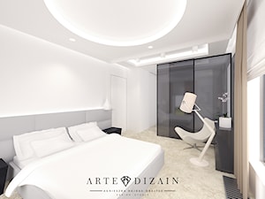 Dom w Gdyni - Średnia biała z panelami tapicerowanymi sypialnia - zdjęcie od Arte Dizain