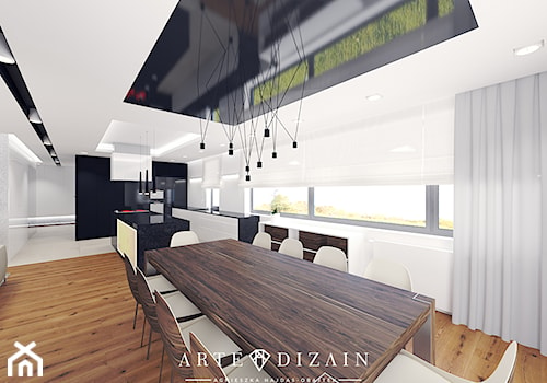 Dom w Gdyni - Średnia biała jadalnia w kuchni - zdjęcie od Arte Dizain