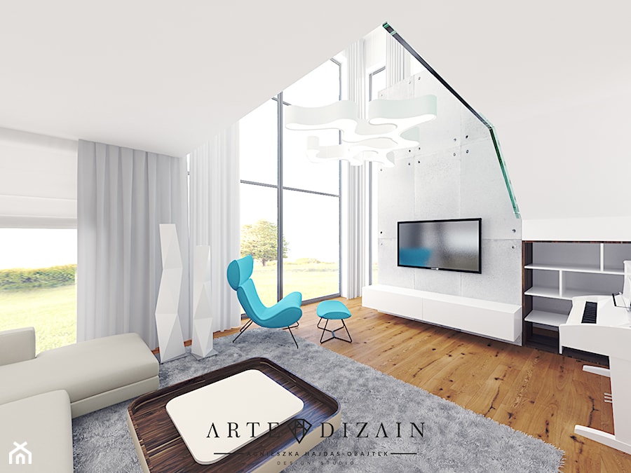 Dom w Gdyni - Średni biały salon - zdjęcie od Arte Dizain