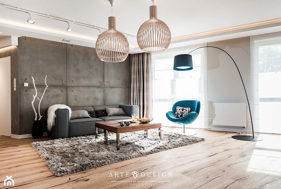 Mieszkanie w Gdańsku - Średni szary salon, styl nowoczesny - zdjęcie od Arte Dizain
