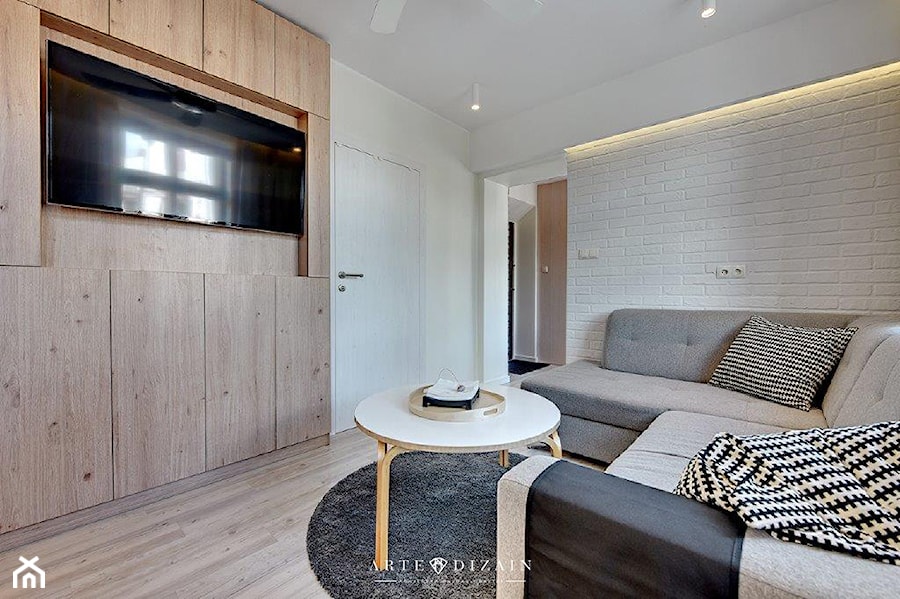 Mieszkanie na wynajem - Sopot - Mały biały salon, styl nowoczesny - zdjęcie od Arte Dizain