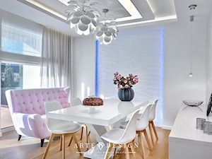 Dom w Mechelinkach - Średnia biała jadalnia w salonie, styl nowoczesny - zdjęcie od Arte Dizain